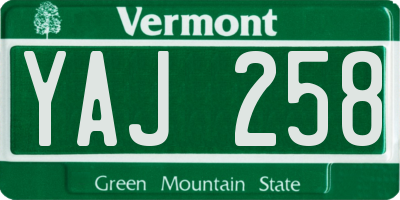 VT license plate YAJ258