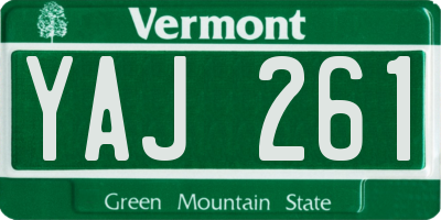 VT license plate YAJ261