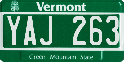 VT license plate YAJ263
