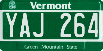 VT license plate YAJ264