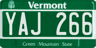 VT license plate YAJ266