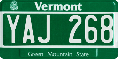 VT license plate YAJ268