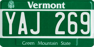 VT license plate YAJ269