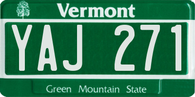 VT license plate YAJ271