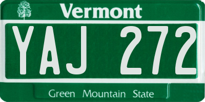 VT license plate YAJ272