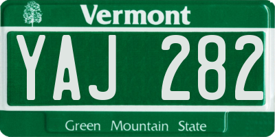 VT license plate YAJ282