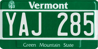 VT license plate YAJ285