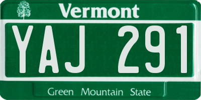 VT license plate YAJ291