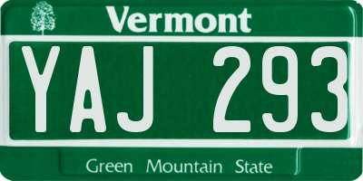 VT license plate YAJ293