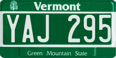 VT license plate YAJ295