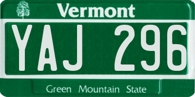 VT license plate YAJ296