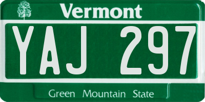 VT license plate YAJ297