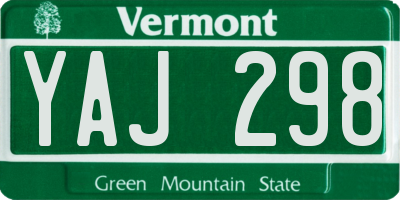 VT license plate YAJ298