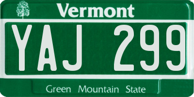 VT license plate YAJ299