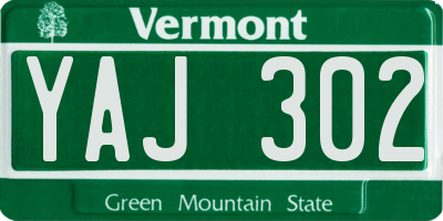 VT license plate YAJ302