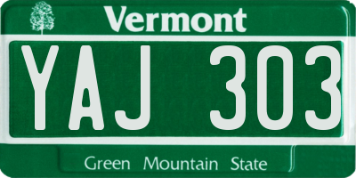 VT license plate YAJ303