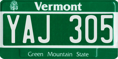 VT license plate YAJ305