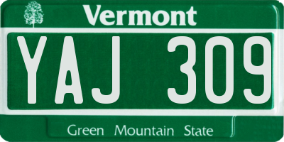 VT license plate YAJ309
