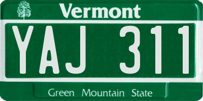VT license plate YAJ311
