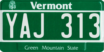 VT license plate YAJ313