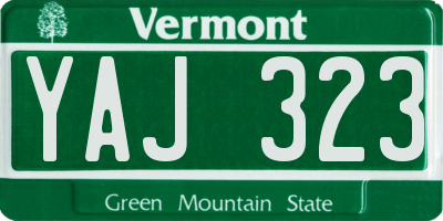 VT license plate YAJ323