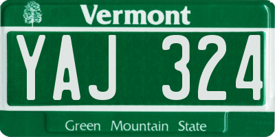 VT license plate YAJ324