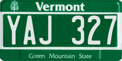 VT license plate YAJ327