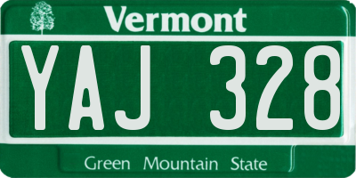 VT license plate YAJ328