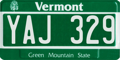 VT license plate YAJ329