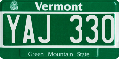 VT license plate YAJ330