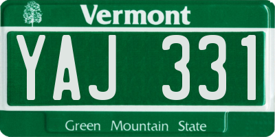 VT license plate YAJ331