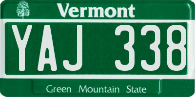 VT license plate YAJ338