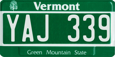 VT license plate YAJ339