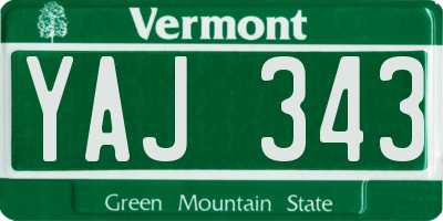 VT license plate YAJ343