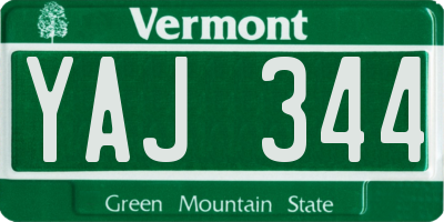 VT license plate YAJ344