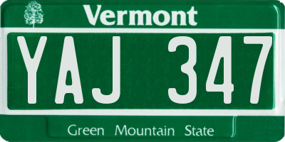 VT license plate YAJ347