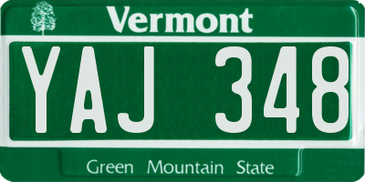 VT license plate YAJ348