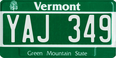 VT license plate YAJ349