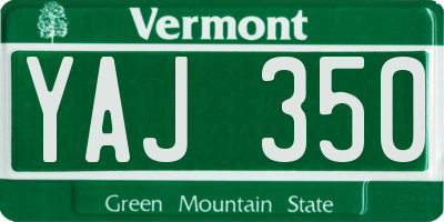 VT license plate YAJ350
