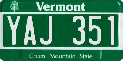 VT license plate YAJ351