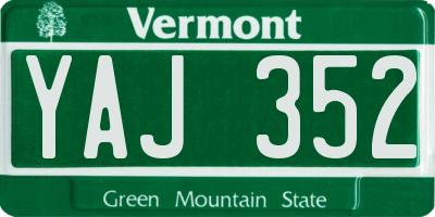 VT license plate YAJ352