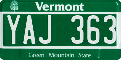VT license plate YAJ363