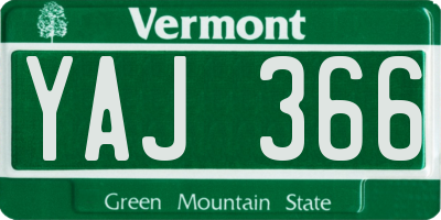 VT license plate YAJ366