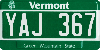 VT license plate YAJ367