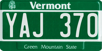 VT license plate YAJ370