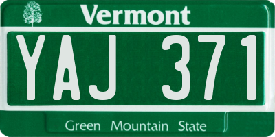 VT license plate YAJ371