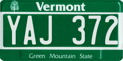 VT license plate YAJ372