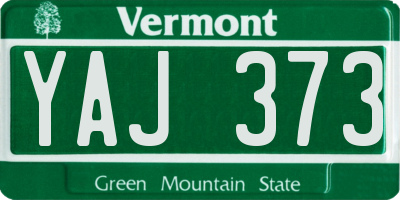 VT license plate YAJ373