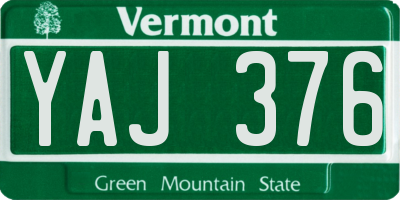 VT license plate YAJ376