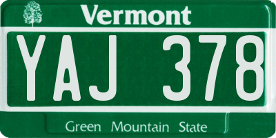 VT license plate YAJ378